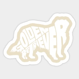 Golden retriever white Sticker